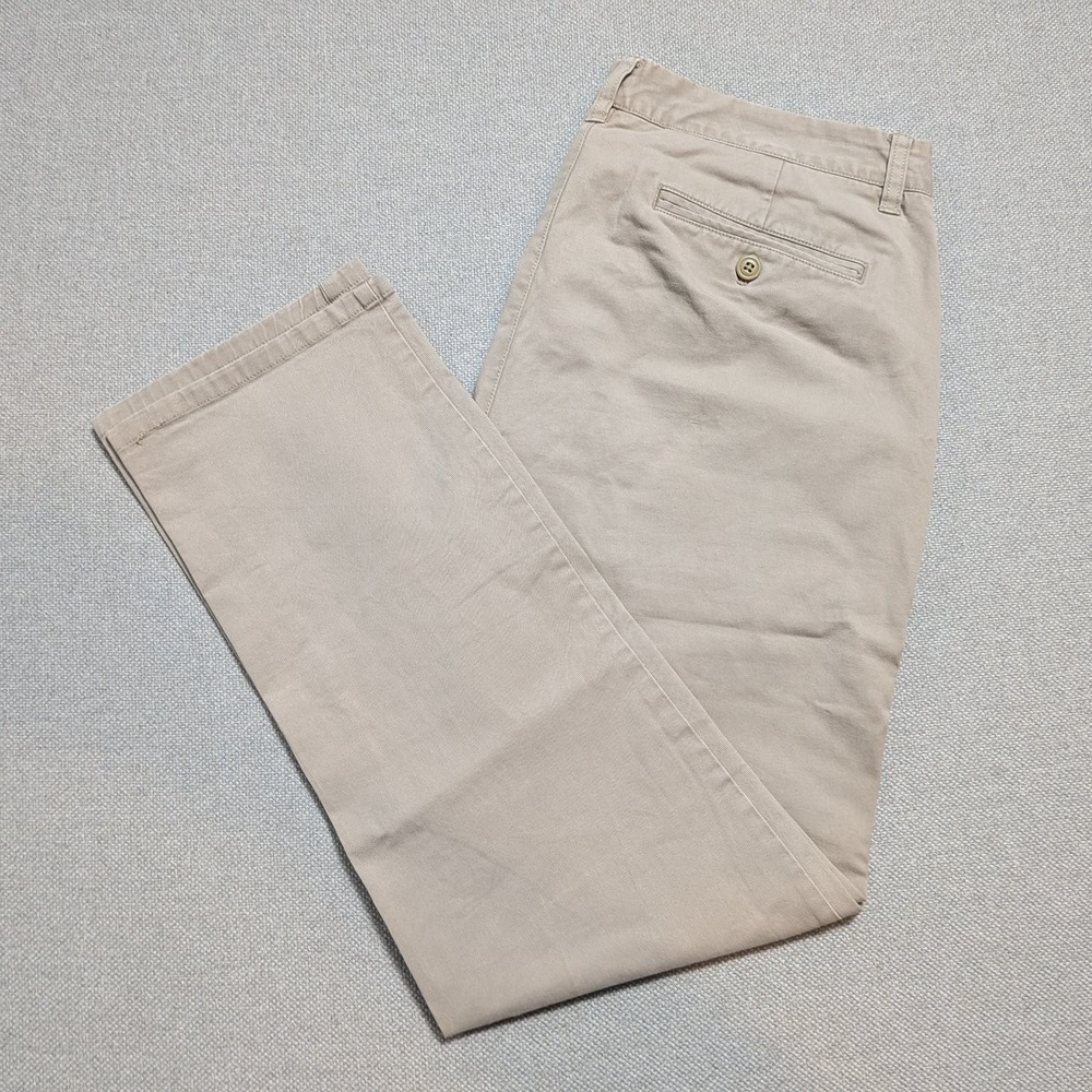 BONOBOS Mens Pants Khaki 35x30 Chino Stretch Breathable Pockets Slim Fit Cotton